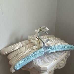 Set of 5 Vintage Padded Satin Hangers